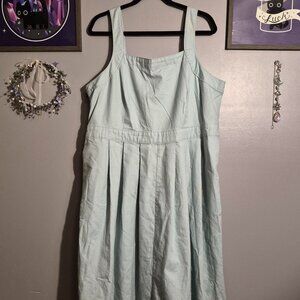 Blue Square Neck Dress